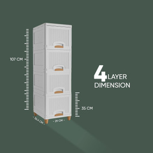Praveka 4 Layer Plastic Wardrobe For Clothes