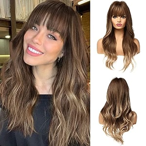 24 inches long wavy wigs cosplay costume party wig for women afro high temperature hair wigs long brown ombre blonde