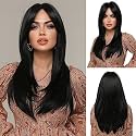 24 Inches Long Wavy Wigs Cosplay Costume Party Wig for Women Afro High Temperature Hair Wigs (Black)