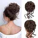 Claw Clip Hair Bun Brown Messy Bun Hair Piece Wavy Curly Hairpieces Updo Hair Synthetic Hair Extensions Suitable for Women and Girl (Brown)