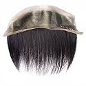 Men's Front Hairline Toupee - 100% Natural Hair Forehead Men Frontal/Hairline Hairpiece/Patch for Covering Male Receding Hairline, Hair Replacement Hairpiece (Black)