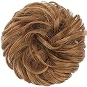 Messy Hair Bun Hair Pieces Elastic Band Wavy Curly Hair Bun Scrunchies Extensions Synthetic Fibre Chignon Hairpieces Hair Bun for Women and Girls - Strawberry Blonde (1 PCS)