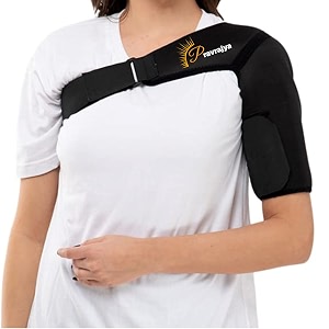 universal shoulder support brace with adjustable stretch strap wrap belt  suitable to rotator cuff dislocated ac joint labrum tear shoulder pain for men amp women left hand