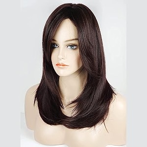 women39s full head hair wig - natural brown layered hair extension for women and girls brown medium