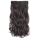 Women's Full Head 18 Inch Hair Extension Wig - Synthetic Natural Wavy Brown Hair Pieces with 5 Clip Wig Cheap Fluffy &amp; Not Tangled - (3# Brown)