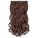 Women Hair Extension Full Head Wig 22 Inch Synthetic Hair Pieces with 5 Clip Wig Cheap Fluffy &amp; Not Tangled Women and Girls (Light Brown)