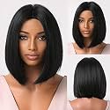 Women Hair Wig Black 11 Inches Straight Wig | Washable Shoulder Length Hair Wig for Birthday, Party, Wedding, Halloween and Cosplay