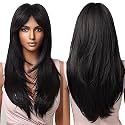Women Hair Wig Black 25 Inches Wavy Wig | Washable Full Head Hair Wig for Birthday, Party, Wedding, Halloween and Cosplay
