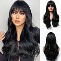 Women Hair Wig Black 26 Inches Long Wavy Wig | Washable Full Head Hair Wig for Birthday, Party, Wedding, Halloween and Cosplay