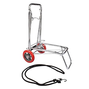 pravyta stainless steel 2 wheel portable luggage hand cart trolley heavy duty folding trolley travel handheld luggage trolley luggage trolley for home office shopping 2 wheel luggage trolley