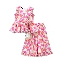 Prawah Girls Printed Western Top and Orange