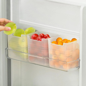 prayati plastic fridge container  - 1000 ml pack of 3 white