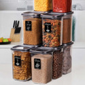 prayati Plastic Grocery Container  - 1200 ml (Pack of 6, Grey)