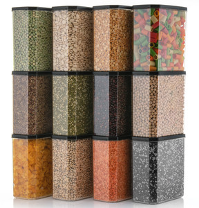 prayati plastic grocery container  - 1500 ml pack of 12 black