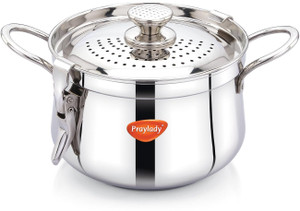 praylady baby chef-grade stainless steel strainer pot  3l  18 cm pot 18 cm diameter 3 l capacity with lid stainless steel non-stick induction bottom