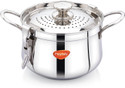 Praylady Baby Chef-Grade Stainless Steel Strainer Pot | 3L | 18 CM Pot 18 cm diameter 3 L capacity with Lid (Stainless Steel, Non-stick, Induction Bottom)