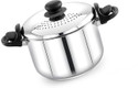 Praylady Stainless Steel Strainer Pot 3L Without Glass Lid - Induction Pot Pot 20 cm diameter 3 L capacity with Lid (Stainless Steel, Induction Bottom)