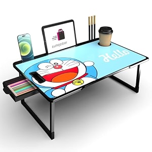 prb mart foldable wooden mini laptop table for bed study table with drawer tabletmobile holder for kids amp adults us-doramon coted