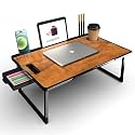 PRB MART Foldable Wooden Mini Laptop Table for Bed, Study Table with Drawer, Tablet/Mobile Holder for Kids & Adults (US-WOOD COTED)