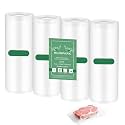 Pre-Cut Perforated Vacuum Sealer Bags Rolls,Heavy-Duty Vacuum Sealer Roll Bags 8x12 Inch 4 Rolls 80 Tear Off Bags,Easy-Tear Food Grade Storage Bags for Sous Vide, Freezer &amp; Meat (BPA Free)