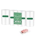 Pre-Cut Perforated Vacuum Sealer Bags Rolls,4x6 Inch Heavy-Duty Vacuum Sealer Roll Bags 4 Rolls 160 Tear Off Bags,Easy-Tear Food Grade Storage Bags for Sous Vide, Freezer &amp; Meat (BPA Free)