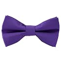 Pre-Tied Adjustable Solid Tuxedo Bow Tie for Boys and Men