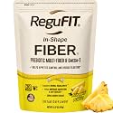 Prebiotic Fiber Supplement Powder – Soluble and Insoluble Fiber with Flaxseed, Psyllium Husk, Oat Bran and Omega-3 for Digestive Health and Regularity, Natural Pineapple Flavor, 30 Servings