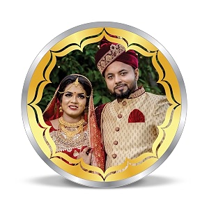 truesilver acpl bis hallmarked personalised silver coin 10 gram  20 gram  50 gram  100 gram newly married marriage wedding anniversary 999 pure by acpl