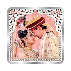 truesilver acpl bis hallmarked personalised silver coin 10 gram  20 gram  50 gram  100 gram newly married marriage wedding anniversary 999 pure by acpl