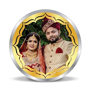 truesilver acpl bis hallmarked personalised silver coin 10 gram  20 gram  50 gram  100 gram newly married marriage wedding anniversary 999 pure by acpl