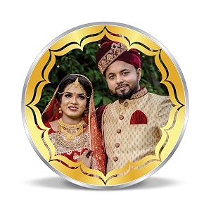 truesilver acpl bis hallmarked personalised silver coin 10 gram  20 gram  50 gram  100 gram newly married marriage wedding anniversary 999 pure by acpl