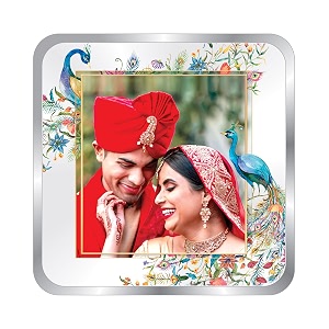 truesilver acpl bis hallmarked personalised silver coin 10 gram  20 gram  50 gram  100 gram newly married marriage wedding anniversary 999 pure by acpl