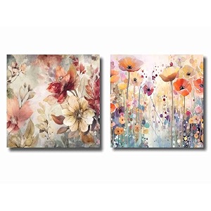 saf paintings wooden framed canvas painting set of 2 abstract floral theme canvas wall art painting for home dcor officefor bedromliving room home wall and office interior cr-192
