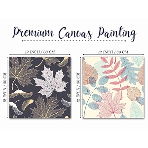 saf precisio wooden framed canvas painting set of 2 tropical leaves canvas wall art painting for home dcor officefor bedromliving room home wall and office interior pre-cr180a
