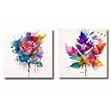 SAF Precisio Wooden Framed Canvas Painting ||Set Of 2 Colorful Rose Canvas Wall Art Painting For Home Décor Office||For Bedrom,Living Room Home Wall And Office Interior Pre-Cr191A