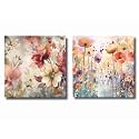 SAF paintings Wooden Framed Canvas Painting ||Set Of 2 Abstract Floral Theme Canvas Wall Art Painting for Home Décor Office||For Bedrom,Living Room Home wall and Office Interior CR-192