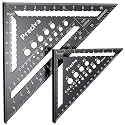 Preciva Carpenter Square Set, 12 inch (1/16" Scale) and 7 inch Rafter Square Aluminum Alloy, Multi-Purpose Carpenter Tool Measuring Layout Tool for Woodworking and Carpentry