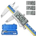 Preciva Digital Caliper, Stainless Steel Vernier Caliper Digital, Micrometer Calipers with Large LCD Screen, Auto-Off Feature, Inch Millimet Conversion, 6 Inch Caliper Tools for DIY/Household(Blue)