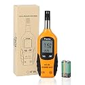 Preciva Digital Psychrometer Thermo-Hygrometer, LCD Mini Temperature and Humidity Meter with Dew Point and Wet Bulb Temperature Hygrometer for Industry, Agriculture, Meteorology (9V Battery Included)