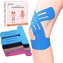 Precut Kinesiology Tape for Knees, 20 Pcs, Upgraded, Knee Support & Stability, Knee Pain Relief Athletic Tape - Waterproof & Elastic, Breathable Hypoallergenic Latex-Free Tape, Blue