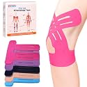 Precut Kinesiology Tape for Knees, Upgraded, 10 Pcs, Pink