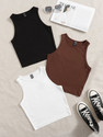 Preeo Casual Solid Women Black White Brown