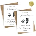 Pregnancy Announcement for Grandparents, Baby Announcement Card for Grandparents, Promoted from Dog Grandparents To Human Grandparents - Grandmother and Grandfather Set of 2
