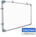 Preha The Smart Choice Non Magnetic Melamine 2x1.5 Feet Whiteboard Double-Sided Writing Whiteboard & Chalkboard Whiteboards