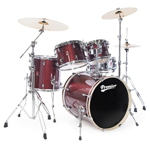 premier drums apk wrap birch series 6429925srw 5-piece drum set solar red sparkle