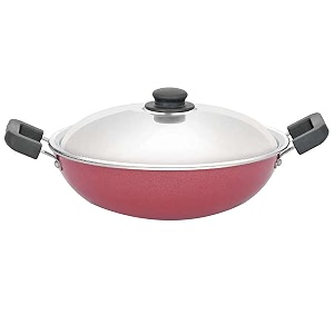 premier non stick kadai with stainless steel lid 24 cm