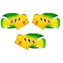 PREMIER PLANTS Plastic Artificial Flowerhorn Fish for Aquarium Tank (Random Color and Pattern) - Set of 3 Pieces