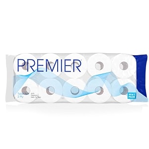premier toilet tissue paper rolls 1600 pulls  2-ply soft and highly absorbent  160 pulls x 10 rolls  biodegradable  clog free  flushable  easy to tear  family pack 10in1 toilet paper roll