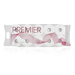 premier toilet tissue rolls 2000 pulls  2-ply soft absorbent bathroom tissue  200 pulls x 10 rolls  strong gentle toilet tissue paper for office travel family pack 10in1 toilet paper roll