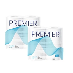 premier toilet tissue paper rolls 2560 pulls  2-ply soft and highly absorbent  320 pulls x 8 rolls  biodegradable  clog free  flushable  easy to tear  family pack 4in1 toilet paper roll